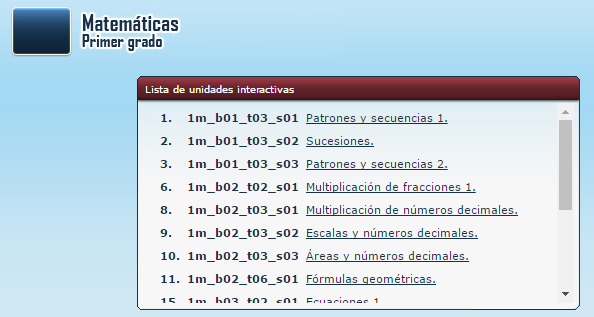 Índice materiales Matemáticas I