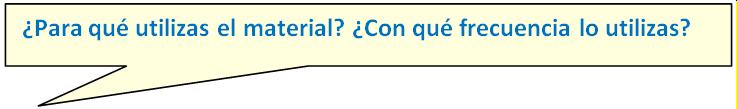 ¿Para qué utilizas el material? ¿Con qué frecuencia lo utilizas?