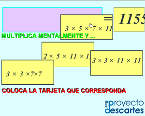 enlace a Los cartoncitos de múltiplos y divisores