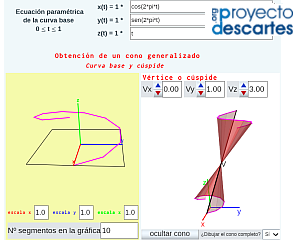 cono generalizado con curva base 3D