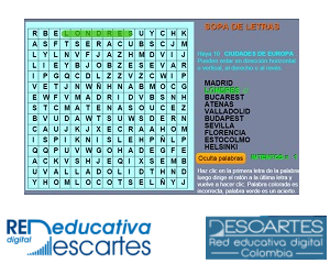 Plantilla: sopa de letras 15x15