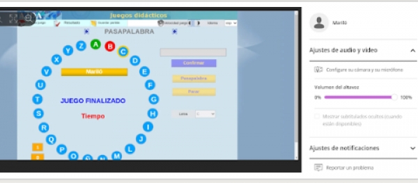 Juegos didácticos a través de vídeo-conferencia