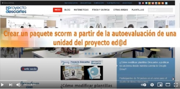 Autoevaluaciones del proyecto ed@d. Crear un paquete SCORM