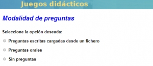 Modalidades de introducción de preguntas en los juegos del Proyecto AJDA