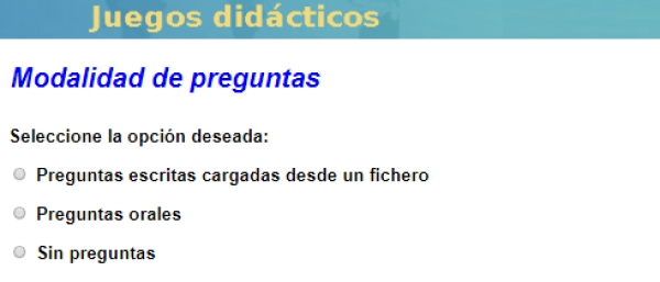 Modalidades de introducción de preguntas en los juegos del Proyecto AJDA