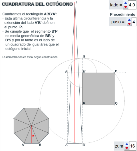 cuadratura del octógono