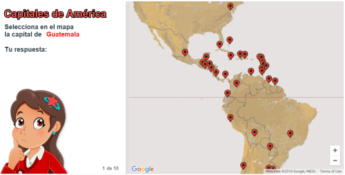 Geolocalización de las capitales