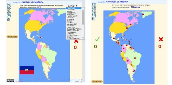 Señala o elige las capitales de un continente