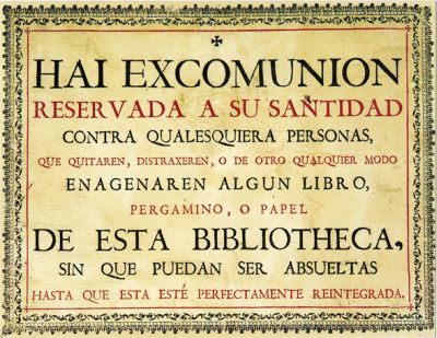 Cédula de excomunión de la Biblioteca de la Universidad de Salamanca