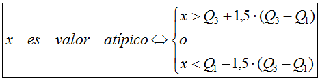 Criterio para considerar valores atípicos