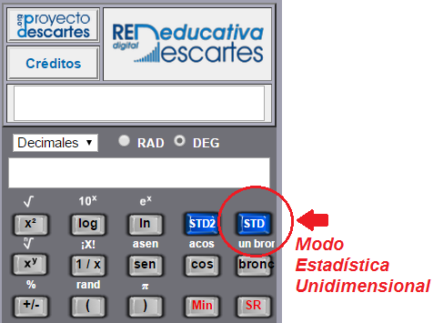 Acceso al modo ESTADÍSTICA UNIDIMENSIONAL