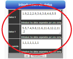 Introducir datos separados por coma