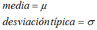 Media y desviación típica poblacionales
