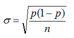 Desviación típica de las proporciones muestrales