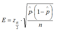 Formula error máximo admisible para la proporción