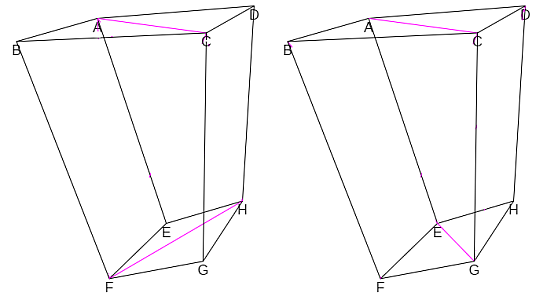 diagonales no coplanarias