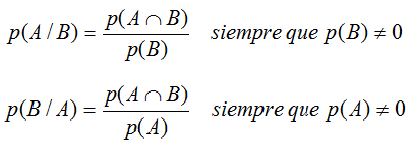 Definicion probabilidad condicionada