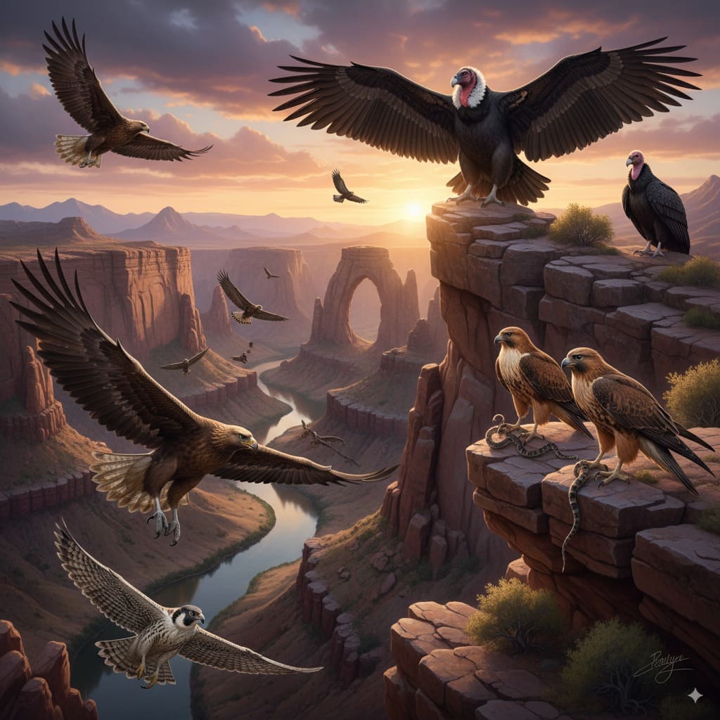 Rapaces diurnas, águilas, halcones, buitres y cóndores