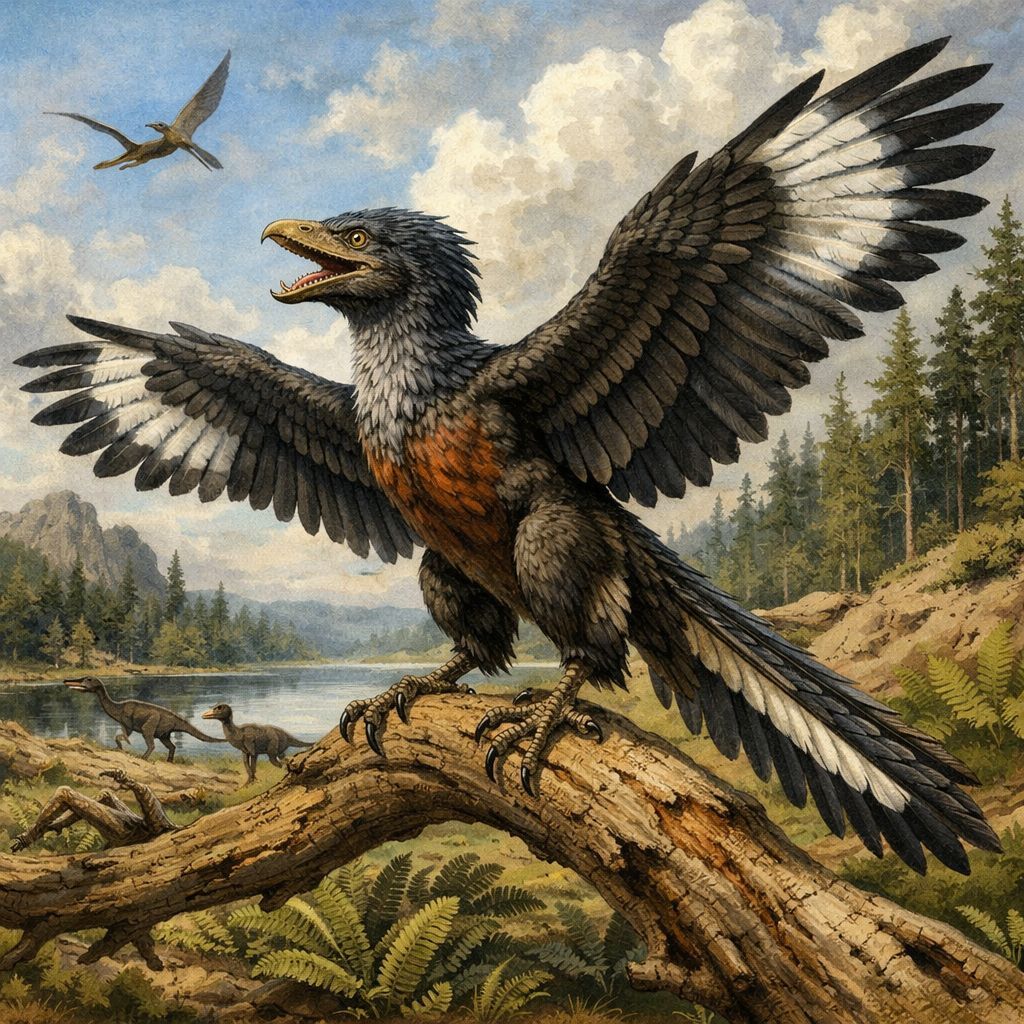 Archaeopteryx, watercolor