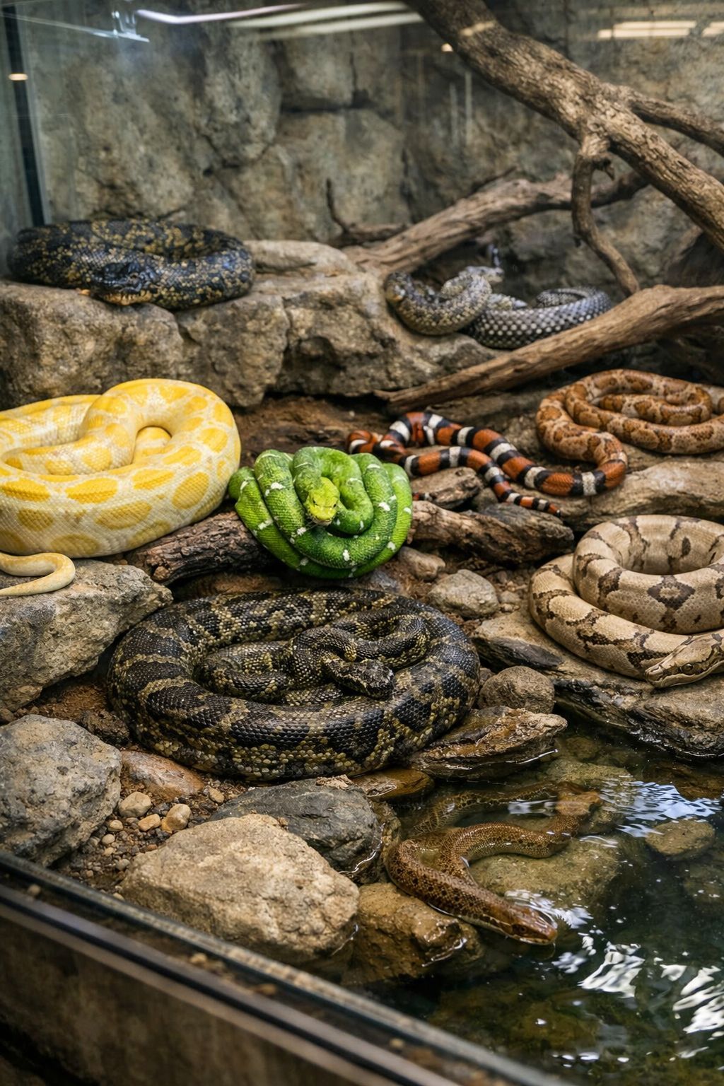 Serpientes constrictoras, serpientes venenosas y no venenosas