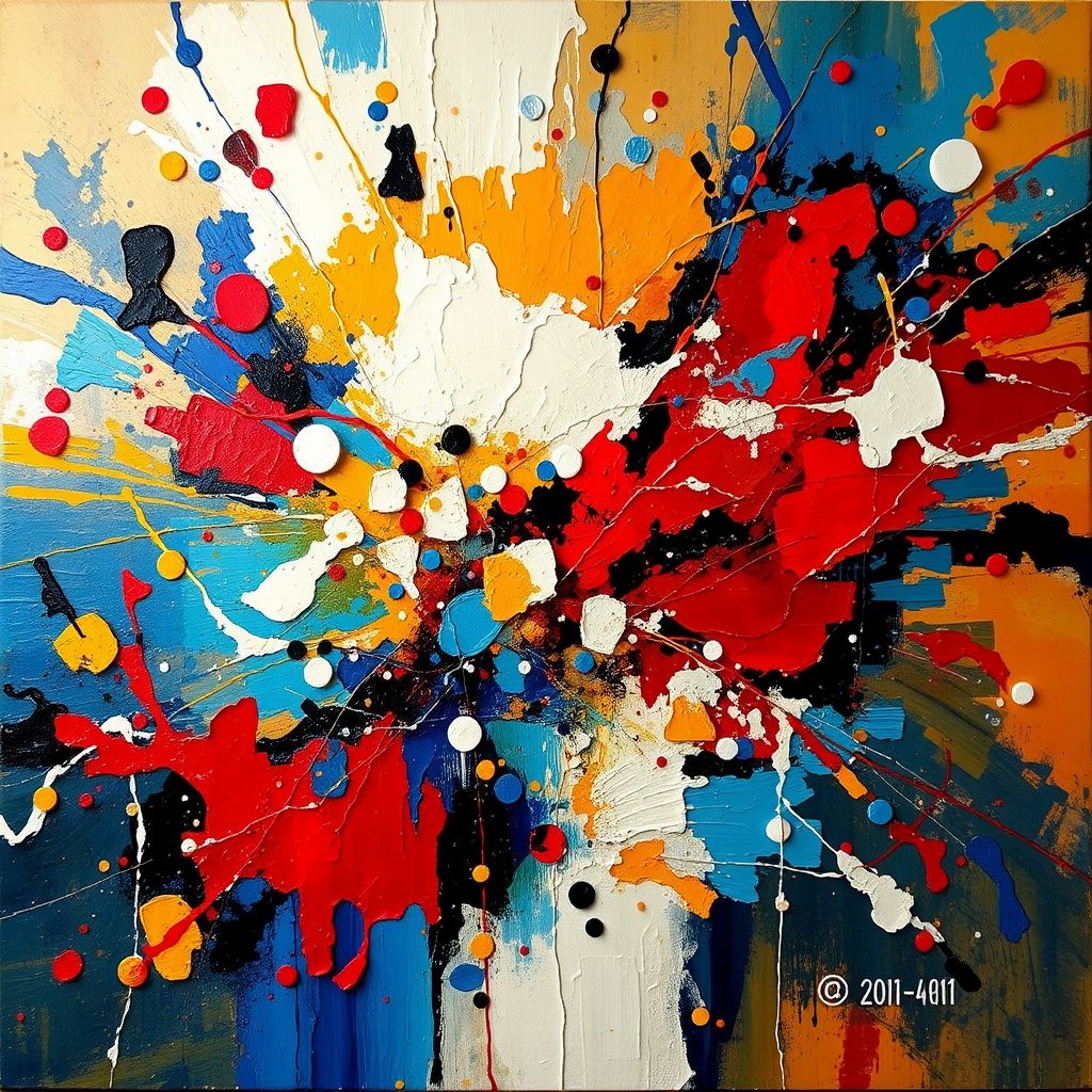 Una pintura que combina técnicas de óleo y encáustica, mostrando la mezcla de texturas y colores.