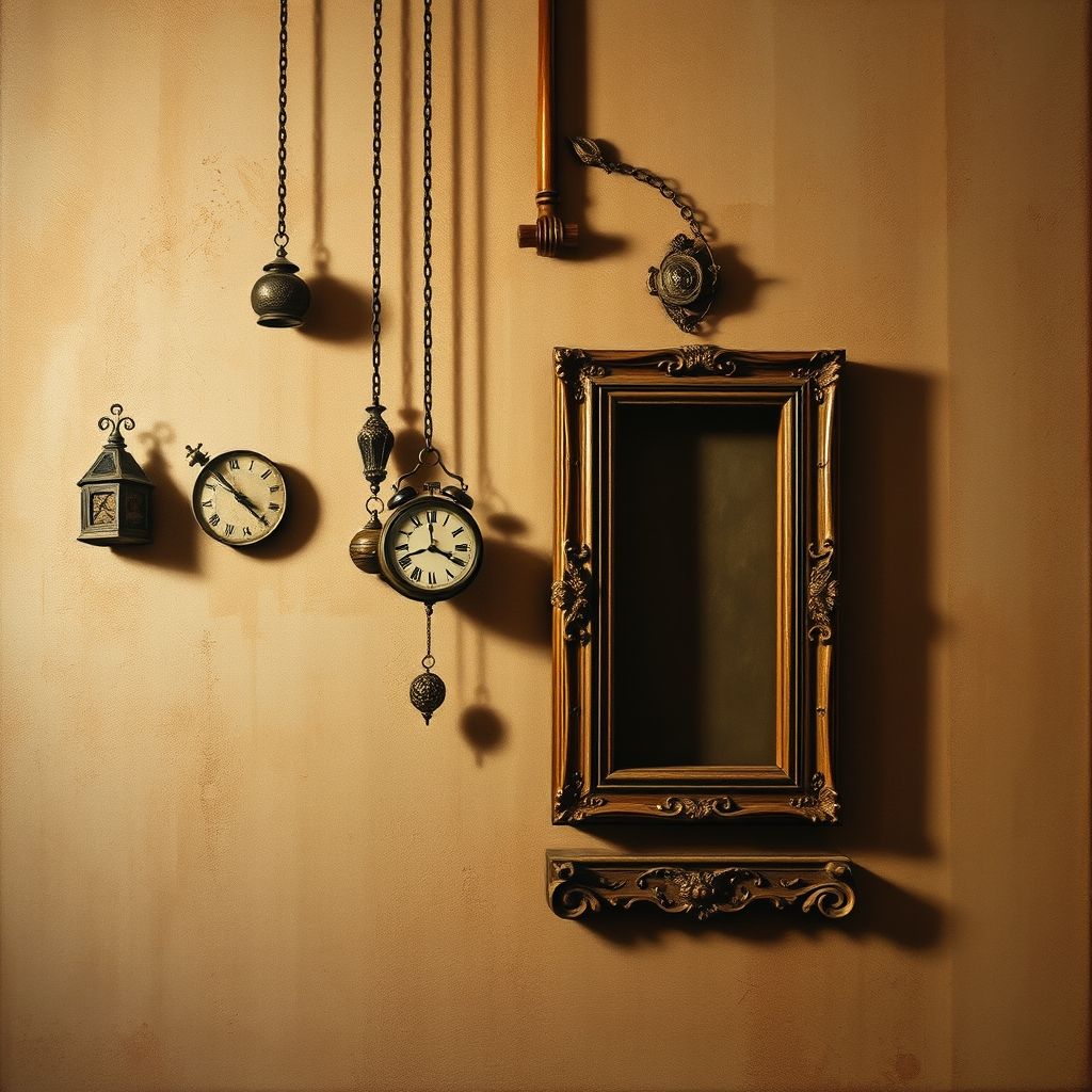 A trompe-l'oeil painting by Cornelis Gijsbrechts depicting seemingly real objects hanging on a wall.