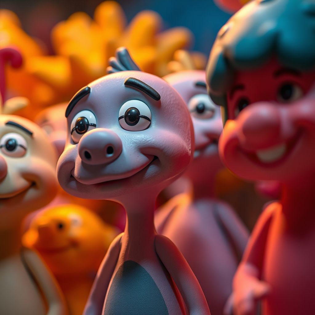 Primeros planos de animación con plastilina altamente detallada.