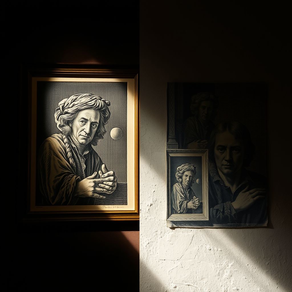 Una comparación de un grabado auténtico de Rembrandt con una falsificación vendida por Christian Josi.