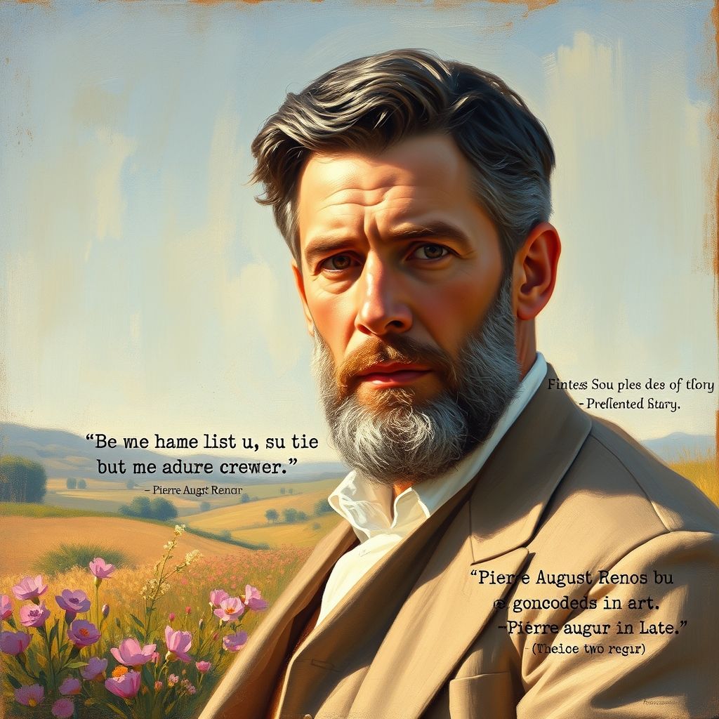 Un retrato de Pierre-Auguste Renoir, superpuesto con citas controvertidas atribuidas a él, incitando a la reflexión sobre sus posibles prejuicios.