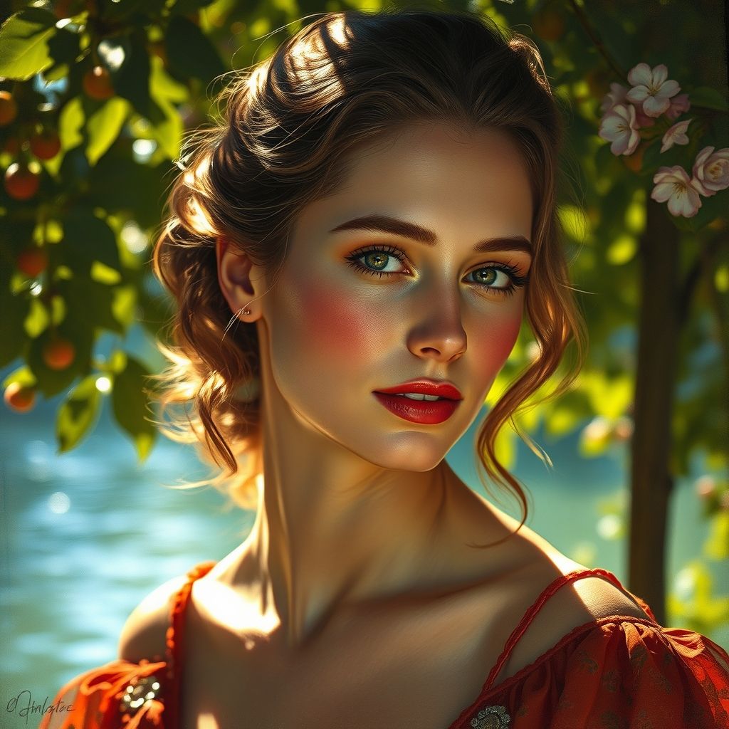 Un retrato de una mujer de Pierre-Auguste Renoir, destacando su piel radiante y una atmósfera sensual, posiblemente 'Almuerzo de remeros'.