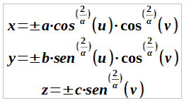 paramétricas superficie de Lamé