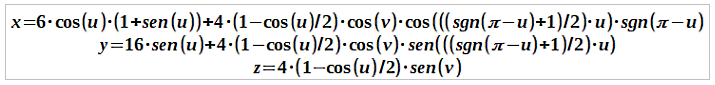 parametrización de botella de Klein