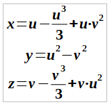 paramétricas superficie enneper