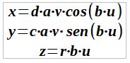 paramétricas helicoide parabólico