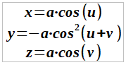 paramétricas variación superficie coseno