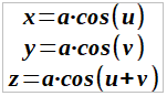 paramétricas superficie coseno